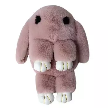 Сумка Милый кролик Имитация выдры Мех кролика Трава Сумка Плюшевый кролик Сумка Цепь Бар Кролик Сумка Через Плечо Цепь фиолетовый