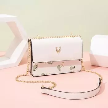 Сумка Модная Цепная Кожаная Модная Женская Сумка Через Плечо Сумка Все Для Женщин Весна и Лето Сумка На Плечо