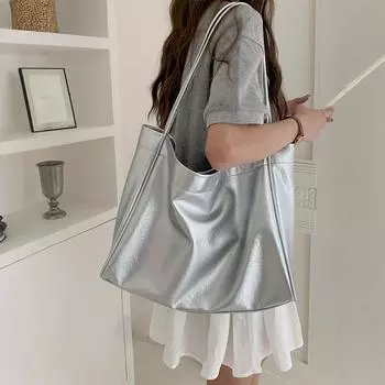 Сумка модная нишевая сумка через плечо для поездок на работу сумка на одно плечо для женщин сумка Lazy Han серебряный