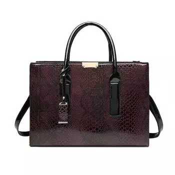 Сумка Модная женская сумка с рисунком крокодила Портативная сумка через плечо с тиснением Большая вместительная сумка через плечо