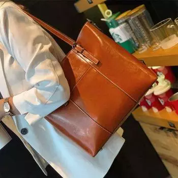 Сумка Модный тренд Натуральная кожаная ручная сумка Универсальная женская сумка Большая вместительная сумка через плечо One Size