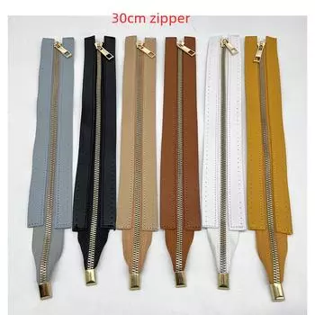 Сумка-молния из кожи и ткани ручной работы с игольными отверстиями, 18/30 см