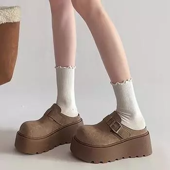 Сумка Mori Muffin с толстым дном, женская, весна 2025, новая верхняя одежда в стиле колледжа, с завышенной пряжкой на поясе, большие тапочки на голову 35 малиновый