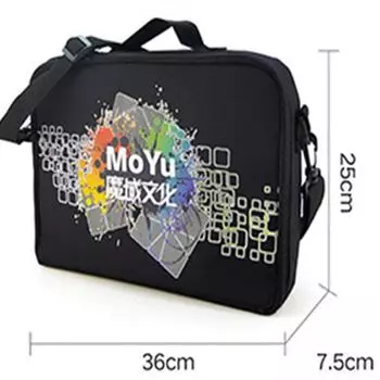 Сумка Moyu Cube Bag 36 * 25 * 7,5 см, черные наплечные сумки для волшебного куба-головоломки 2x2 3x3 4x4 5x5 6x6 7x7 8x8 9x9 10x10, все многослойные игрушки чёрный