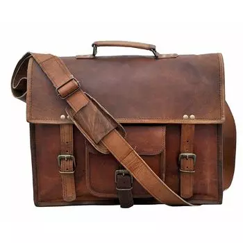 Сумка мужская надежная кожаная сумка-мессенджер ручной работы через плечо портфель для ноутбука 11 X 15 X 5 коричневый