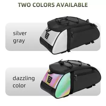 Сумка на багажник велосипеда, большая вместительная светоотражающая сумка на заднюю багажник для велосипеда, многофункциональная сумка для багажа на велосипеде Dazzling Color