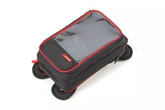 Сумка на бак DEGNER A5, размер присоски, полиэстер, кант 600D/нейлон, черный/красный, высота 30xширина 18xглубина 11-18 см, NB-15A