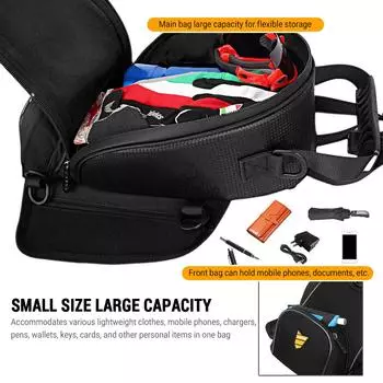 Сумка на бак мотоцикла многофункциональная с держателем для телефона подходит для большинства мотоциклов для кросс-райдинга сумка для упаковки мотоциклов чёрный