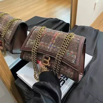 Сумка на цепочке через плечо, маленькая, квадратная, легкая, роскошная, модная, ретро, модная, женская красный