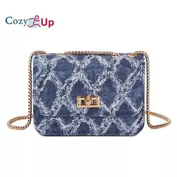 Сумка на цепочке Cozy Up Lock, сумка через плечо на одно плечо 19x13x6.5cm синий