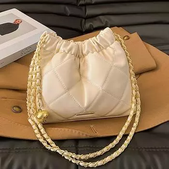 Сумка на цепочке Xiaoxiangfeng, сумка-ведро для воды, женская новая модная сумка через плечо 2024 года Linggetote, сумка через плечо для поездок на работу