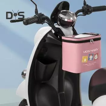 Сумка на голову для велосипеда Водонепроницаемая конструкция Большая вместимость Передняя вешалка Сумка Простая установка Мультяшный узор Велосипедная сумка чёрный