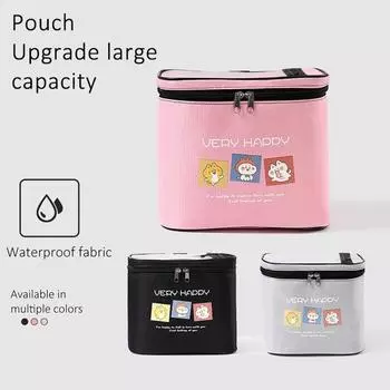 Сумка на голову для велосипеда Водонепроницаемая конструкция Большая вместимость Передняя вешалка Сумка Простая установка Мультяшный узор Велосипедная сумка чёрный