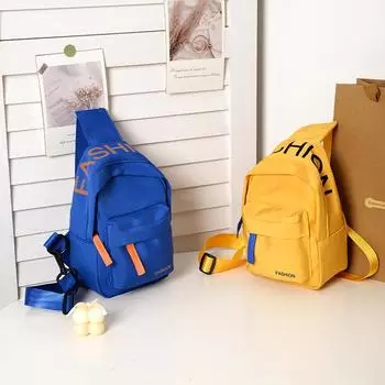 Сумка на грудь для мальчиков 2024 года, новая модная крутая спортивная сумка в стиле хип-хоп для малышей, легкая детская сумка для мобильного телефона, маленький рюкзак зелёный