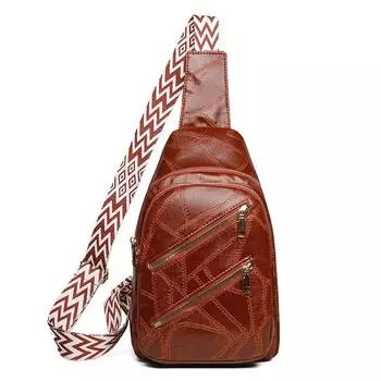 Сумка на грудь из ПУ, винтажная сумка через плечо, женская сумка на плечо красный