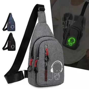 Сумка на грудь мужская сумка через плечо на одно плечо большая вместимость для спорта на открытом воздухе и отдыха модная маленькая сумка на плечо большая вместимость 1PCS темно-серого