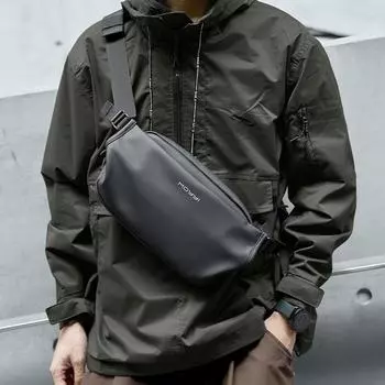 Сумка на грудь мужская сумка через плечо мужской спортивный маленький рюкзак маленькая сумка на тело модная мужская поясная сумка сумка через плечо сумка-мессенджер чёрный