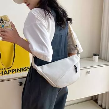 Сумка на грудь Нейлоновая сумка через плечо Двухслойная спортивная сумка для писем Сумка-пельмень через плечо Женская/Мужская чёрный