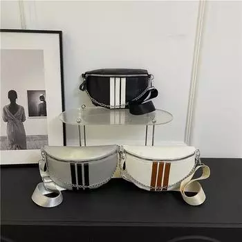 Сумка на грудь Oblique Straddle Bag для женщин Весна и лето Новая корейская версия Повседневная контрастная спортивная поясная сумка Модная фактурная сумка через плечо