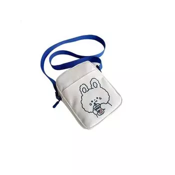 Сумка на грудь Сумка-мессенджер Медведь Кролик Косметичка Сумки через плечо Сумка для телефона Мужчины Женщины White-Rabbit