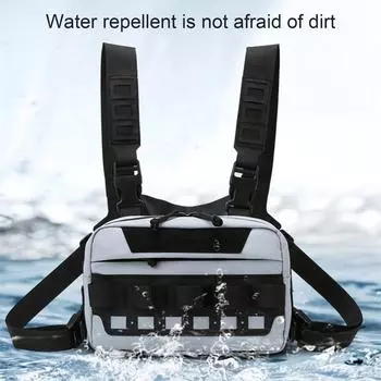 Сумка на грудь Yousheng для мужчин и женщин, водонепроницаемая спортивная сумка на грудь для бега, жилет, сумка для фитнеса, тренировок, велоспорта, пешего туризма чёрный