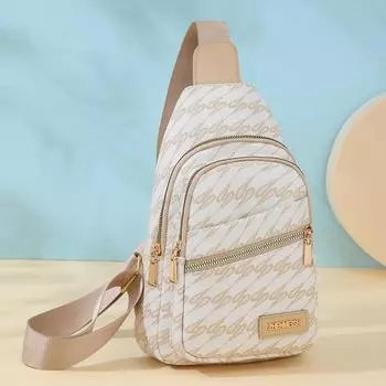 Сумка на грудь женская мягкая кожаная легкая сумка через плечо для путешествий на открытом воздухе маленькая многослойная сумка розовый