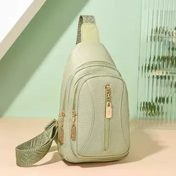 Сумка на грудь женская ПУ маленькая сумка через плечо сумка через плечо зелёный