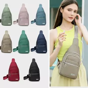 Сумка на грудь женская сумка через плечо спортивная маленькая сумка многослойная сумка розовый