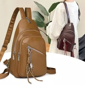 Сумка на грудь женская выходная сумка через плечо винтажная мягкая кожаная сумка на плечо красный