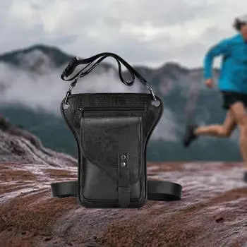 Сумка на молнии для наружного использования, многоцелевая, для езды на мотоцикле, поясной ремень чёрный