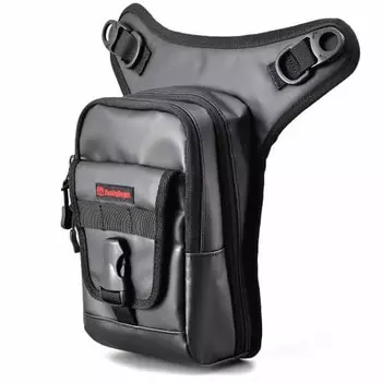 Сумка на ногу мотоцикла Henly Begins Daytona объемом 1,5 л, брезентовая, вмещает ПЭТ-бутылку, 3 отделения, сумка-кобура 3 DH-730, черная 98660