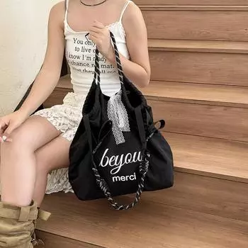 Сумка на одно плечо большой вместимости для подмышки, студенческая холщовая сумка, женственная, сладкая, свежая, пряная, для девочек, новая