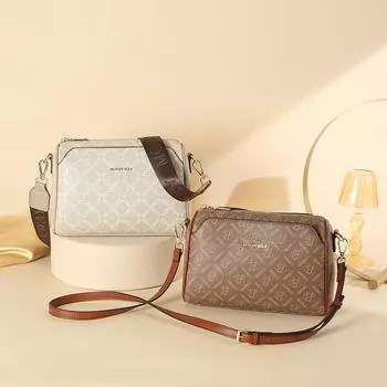 Сумка на одно плечо для женщин, большая вместимость, простой широкий ремень, модный тренд, новинка