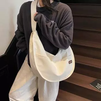 Сумка на одно плечо для женщин Большая вместительная сумка через плечо Сумка через плечо для девочек Простая и повседневная сумка для пельменей розовый