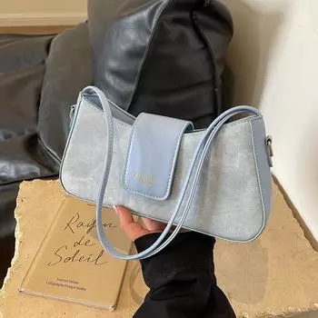 Сумка на одно плечо для женщин, универсальная сумка в стиле ретро, кошелек с контрастными буквами, сумка для покупок через плечо