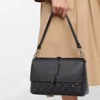 Сумка на одно плечо из натуральной кожи Aidrani для женщин, модная сумка из черной коровьей кожи с плетеным узором, новая модель 2024 года