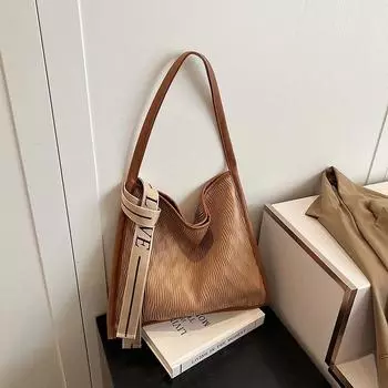 Сумка на одно плечо подмышкой для женщин, мягкая сумка-ведро большой вместимости для отдыха и путешествий, новинка на осень и зиму