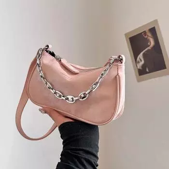 Сумка на одно плечо с цепочкой, женская, весна 2025, новая популярная сумка для маджонга, сумка через плечо белый