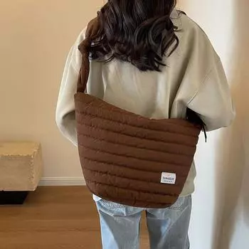 Сумка на одно плечо с рисунком в горизонтальную полоску, универсальный дизайн, четкие линии, наклонная сумка на плечо