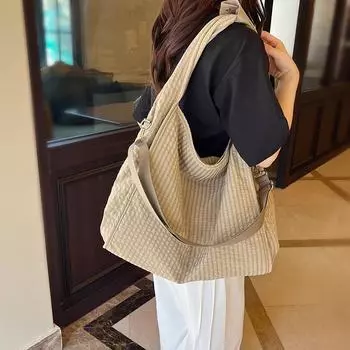 Сумка на одно плечо, женская сумка-тоут большой вместимости, универсальная повседневная и простая сумка через плечо для поездок на работу белый