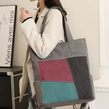 Сумка на одно плечо, женская сумка, трендовая универсальная сумка через плечо большой вместимости, модная холщовая сумка One Size