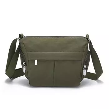 Сумка на одно плечо женская сумка трендовая простая модная корейская версия большая емкость ручная диагональная нейлоновая сумка хаки