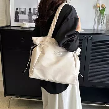 Сумка на одно плечо, женская сумка, трендовая, простая, модная, большая вместительная дорожная сумка через плечо, нейлоновая сумка One Size серый