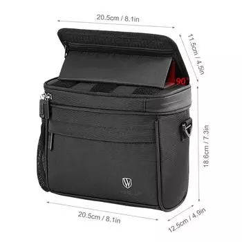 Сумка на переднюю раму велосипеда с сенсорным экраном Водонепроницаемая сумка для велосипеда для телефона Держатель для телефона Сумка на руль из ЭВА чёрный