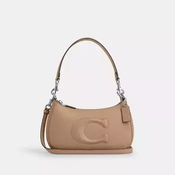 Сумка на плечо Coach Teri серебристо-серого цвета