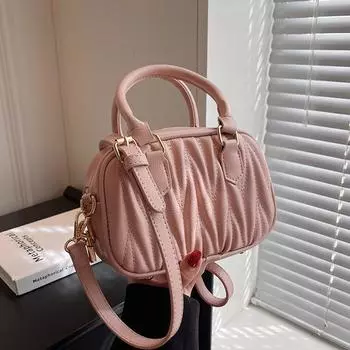 Сумка через плечо Bowling, женская плиссированная сумка, сумка через плечо, сумки для женщин 2024 года, роскошный дизайнерский кошелек чёрный