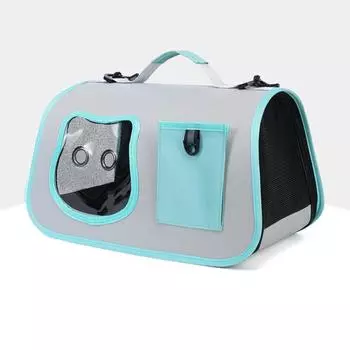 Сумка на плечо для домашних животных, переноска для кошек, дышащая сумка для путешествий на открытом воздухе, капсульная прозрачная портативная сумка для щенков и котят, сумка на плечо зелёный
