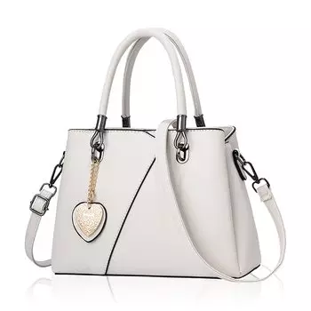 Сумка на плечо для плеча PU [T.Y.ryanryan] женская, через плечо, сумочка, сумка, кожа, в форме сердца, молочно-белый