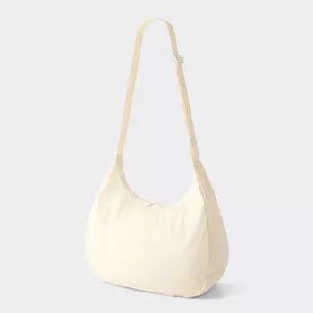 Круглая сумка через плечо Gu By Uniqlo из мягкого нейлона 01 OFF WHITE/ONE SIZE
