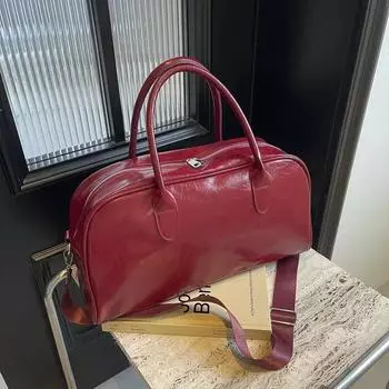 Сумка на плечо из искусственной кожи с однотонной отделкой на молнии для женщин, новая повседневная сумка большой вместимости для путешествий и поездок через плечо